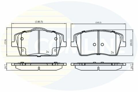 Комплект гальмівних накладок, дискове гальмо Комплект гальмівних накладок, дискове гальмо