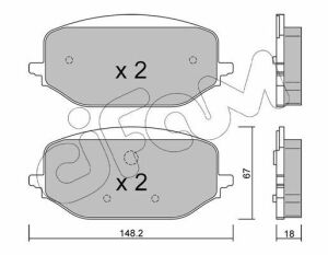 Колодки гальмівні передні berlingo 1.2-1.6 18-, c5 x 21-, fiat, ds, opel