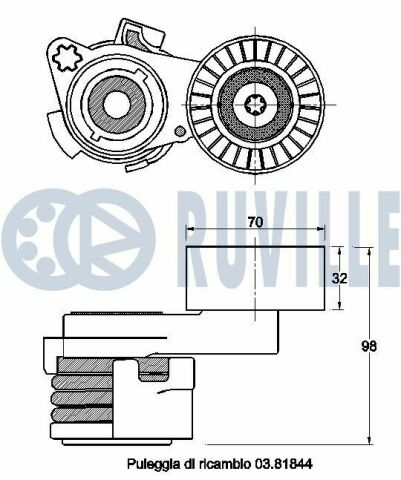 Ролик натяжний 5/f10, 7/f01