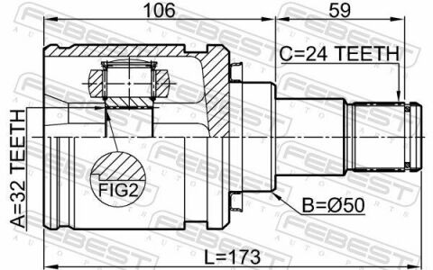 ШРКШ (ШРУС) внутренний левый 32x50x24 AVENSIS 07-03