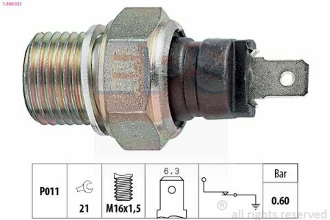 EPS PEUGEOT Датчик давления масла (черн.) (0,6bar) Partner,106, 205, 306, 309, 405,Citroen Berlingo,Ford Scorpio