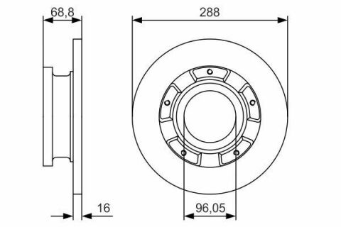 Диск тормозной (задний) Ford Transit 12-(288x16) (+ ABS)