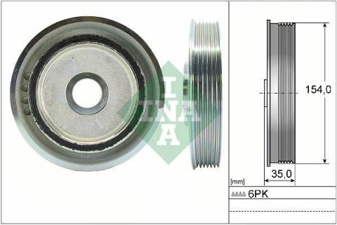 Шків колінвалу Ford Mondeo/Land Rover Freelander 2.2 TDCi/TD4 06-14 (6PK)