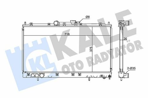 KALE MITSUBISHI Радіатор охолодження Galant VI 2.0/2.5 96-