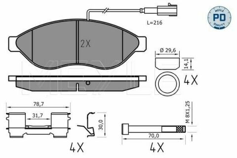 Колодки тормозные (передние) Citroen Jumper/Fiat Ducato/Peugeot Boxer 06- (Platinum)