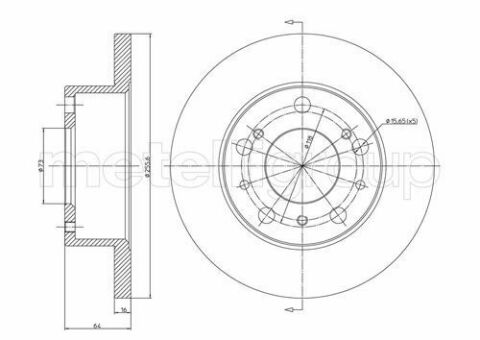 Диск тормозной Fiat Ducato 1.9/2.5D/2.0 82-90 (255.5x13.5)