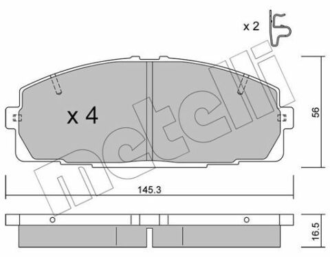 Колодки гальмівні (передні) Toyota Hiace III/IV -06