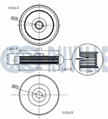 Шків к/валу megane ii,laguna ii,scenic ii,nissan primera 1.9d 01-