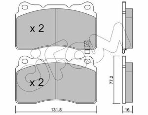 Колодки гальмові передні Lancer V EVO 04-, Subaru Impreza WRX 01-, RENAULT, FORD MITSUBISHI