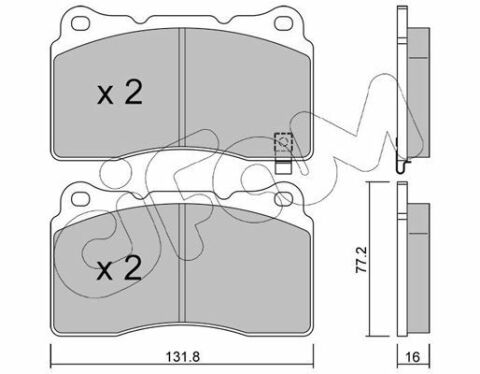 Колодки гальмові передні Lancer V EVO 04-, Subaru Impreza WRX 01-, RENAULT, FORD MITSUBISHI