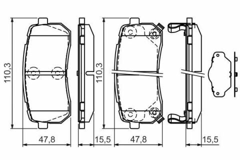 Колодки гальмівні (задні) Hyundai H-1/ix55 07-/Kia Carnival 06-