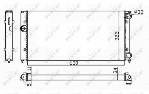 Радиатор охлаждения VW Gold III/Vento 1.6-2.0 91-99