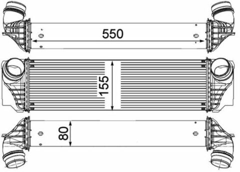 Радіатор інтеркулера BMW 5 (F10) 3.5i/ 7 (F01/F02/F03/F04) 4.0i 10-17