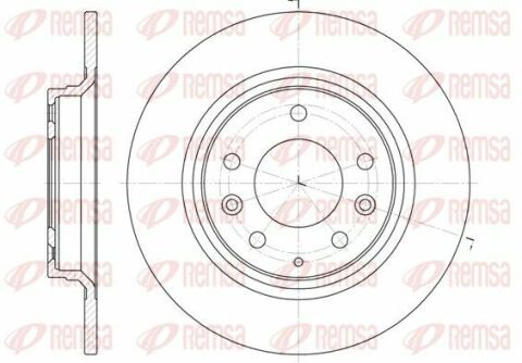 Диск тормозной задний MAZDA 6 ESTATE 02/08-6 HATCHBACK 08/02-6 HATCHBACK 08/07-6 STATION WAGON 08/02-6(GG) 06/02-6(GH) 08/07-