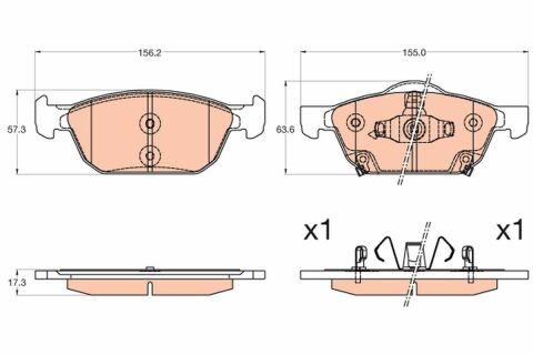Колодки тормозные HONDA Accord/Civic "F" 08>> Колодки тормозные HONDA Accord/Civic "F" 08>>