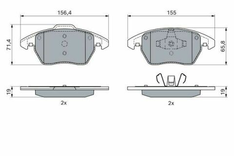 Колодки гальмівні (передні) Citroen C4 04-11/Peugeot 207/308 07-14/208 12-/307 03-09/3008 09-16