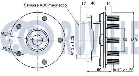 Подшипник ступицы с датчиком abs impreza 01-