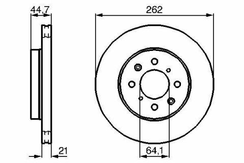 Диск тормозной (передний) Honda Civic V/VI/VII 90-05/Jazz 08-/CRX 89-98 (262x21)