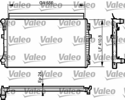 Радиатор охлаждения VW Passat/Golf VII 12-(410.8x24x650) d=32.5mm