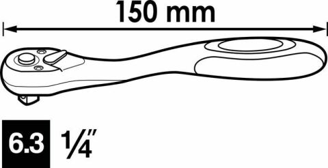 Тріскачка 1/4" 72 зубця 150 мм