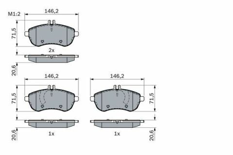 Колодки тормозные (передние) MB C-class (S204/W204)/E-class (S212/W212) 07- (Lucas)