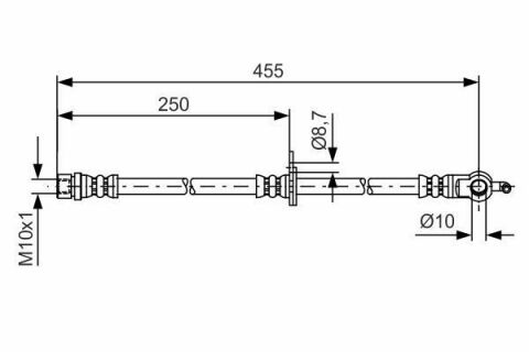 Шланг тормозной (передний) Lexus RX/Toyota Avensis 99-08 (R) (L=500mm)