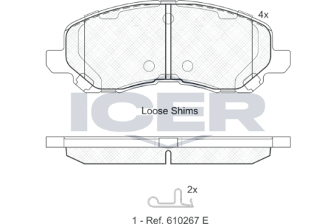 Колодки гальмівні (передні) Citroen C4/Peugeot 4008 12-/Mitsubishi Lancer/Outlander 03-/Jeep/Dodge