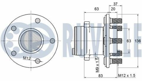 RUVILLE VOLVO Подшипник задн.ступицы C30/S40/V50 04-