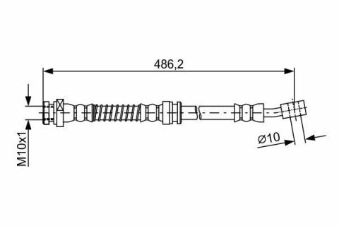 Шланг гальмівній передній прав. trajet 00-