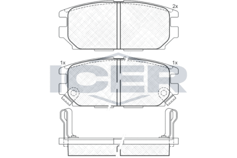 Колодки тормозные (задние) Mitsubishi Lancer V-VII 94-13/Galant VII 92-96/Space Wagon 98-04