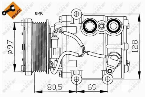 Компресор кондиціонера Ford Fieta IV-V/Fusion 1.2-1.8 00-12