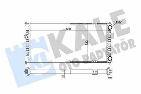 KALE VW Радиатор охлаждения Polo,Seat 1.6/2.0