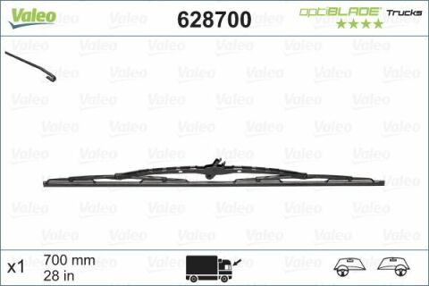 Щетка стеклоочистителя каркасная (700мм) Ford/Man/MB/Renault Trucks/Scania 70-