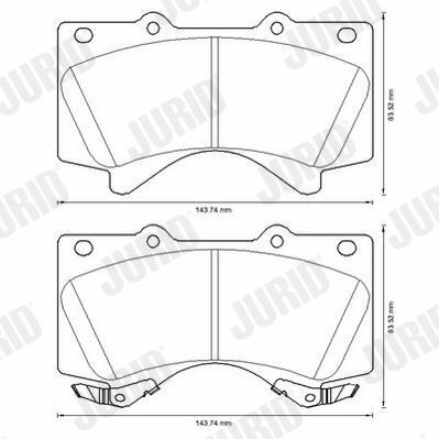 JURID TOYOTA Гальмівні колодки передн. Land Cruiser 4.7/4.5d 08-