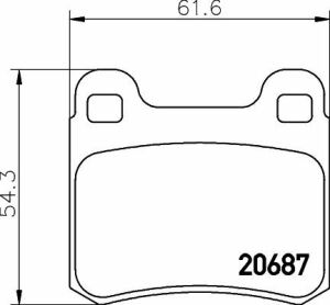 MINTEX DB Гальмівні колодки задн.W124/202 (15,5мм)