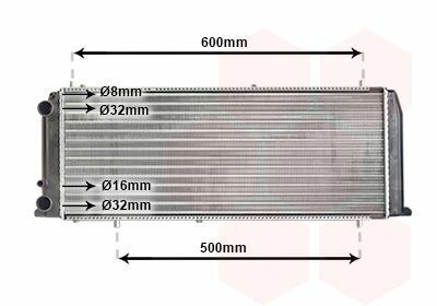 Радиатор охлаждения Audi 100 1.6/1,8 76-90