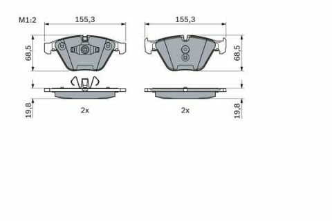 Колодки гальмівні (передні) BMW 3 (E90/E91) 04-13/X1 (E84) 09-15