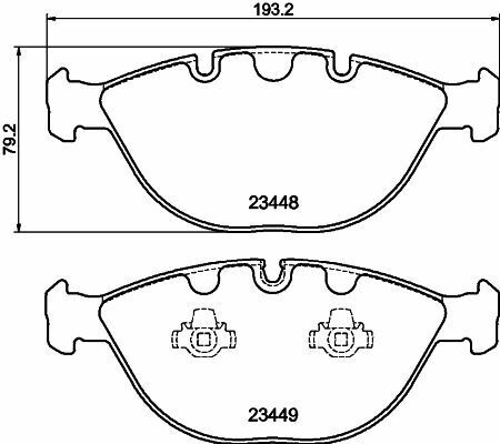 Гальмівні колодки перед. BMW X5(E53) 02-06 (ATE) (193,2x79,2x20,8) Гальмівні колодки перед. BMW X5(E53) 02-06 (ATE) (193,2x79,2x20,8)