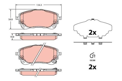 Гальмівні колодки пер. Corolla/Yaris 19- Гальмівні колодки пер. Corolla/Yaris 19-