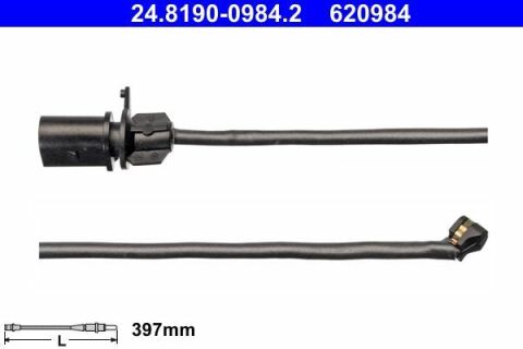 Датчик зносу гальмівних колодок (передніх) Audi A4/A5/Q5/Q7 15-/VW Touareg 18- (L=397mm)