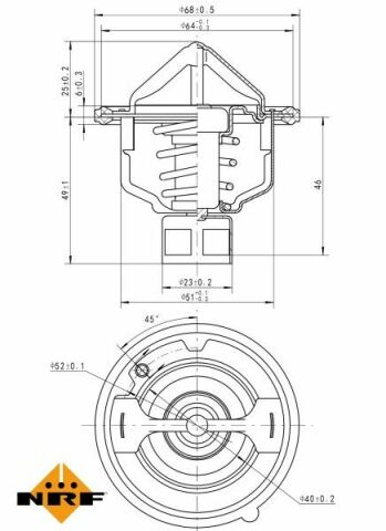 Термостат Nissan Parthfinder 3.3 V6 97-04/Patrol 2.8TD 97-00 (82°C)