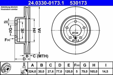 Диск тормозной (передний) BMW 5 (E60/E61)/6 (E63) 03- (324x30) (с покрытием) PowerDisc