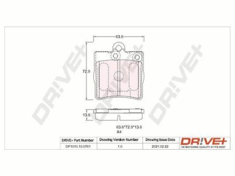 DP1010.10.0761 Drive+ - Гальмівні колодки до дисків