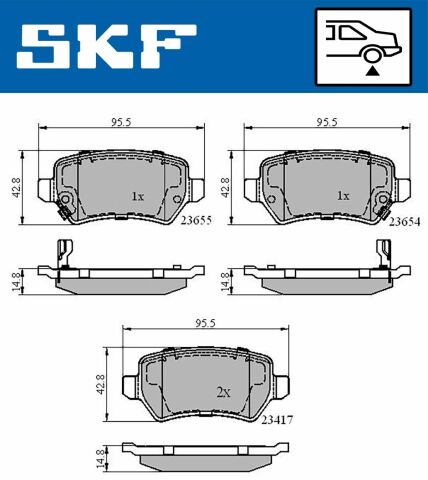 Тормозные колодки задние astra g,h 98-