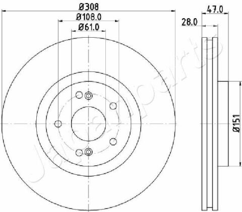 JAPANPARTS RENAULT Диск торм. передн.Laguna 01-