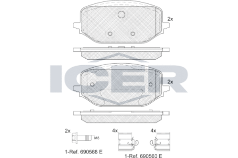 Колодки тормозные (передние) Citroen Berlingo/C5/Peugeot Partner/308/508 18-