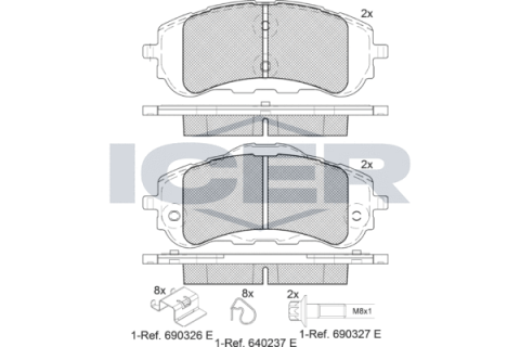 Колодки гальмівні (передні) Citroen Berlingo 18-/Peugeot 308 13-/Partner 18-