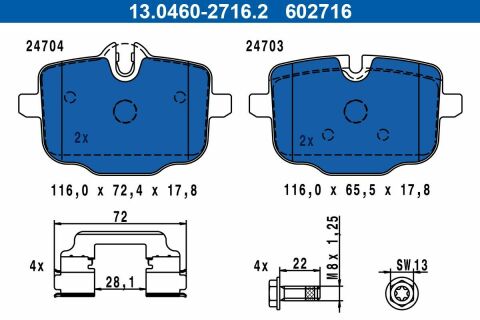 Колодки гальмівні (задні) BMW 5 (G30,G31)/7 (G11,G12)/X5 (G05)/X6 (G06) 17- (Lucas/TRW)