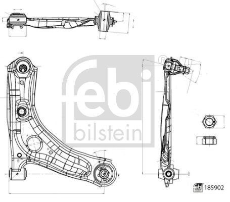 Важіль підвіски (передній/знизу) (R) Citroen C1 II/Toyota Aygo 14-