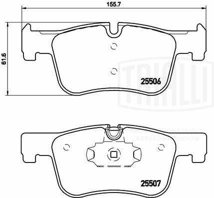Комплект гальмівних накладок, дискове гальмо Комплект гальмівних накладок, дискове гальмо